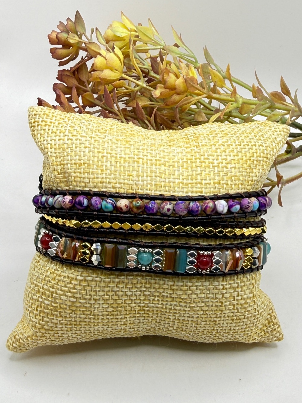 Women’s Southwest Style Multi Wrap Gemstone Bracelet